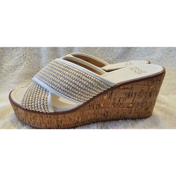 NEW Donald Pliner‎ Ilonar Crisscross Wedges Heels Platform Women Size 11M White - Picture 1 of 8